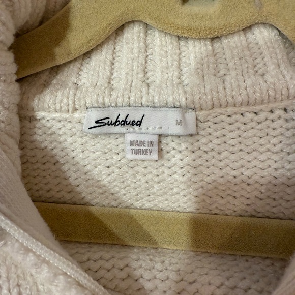 Subdued White Zip-Up ‘After Forever’ Cardigan with Red Embroidery - Picture 5 of 5